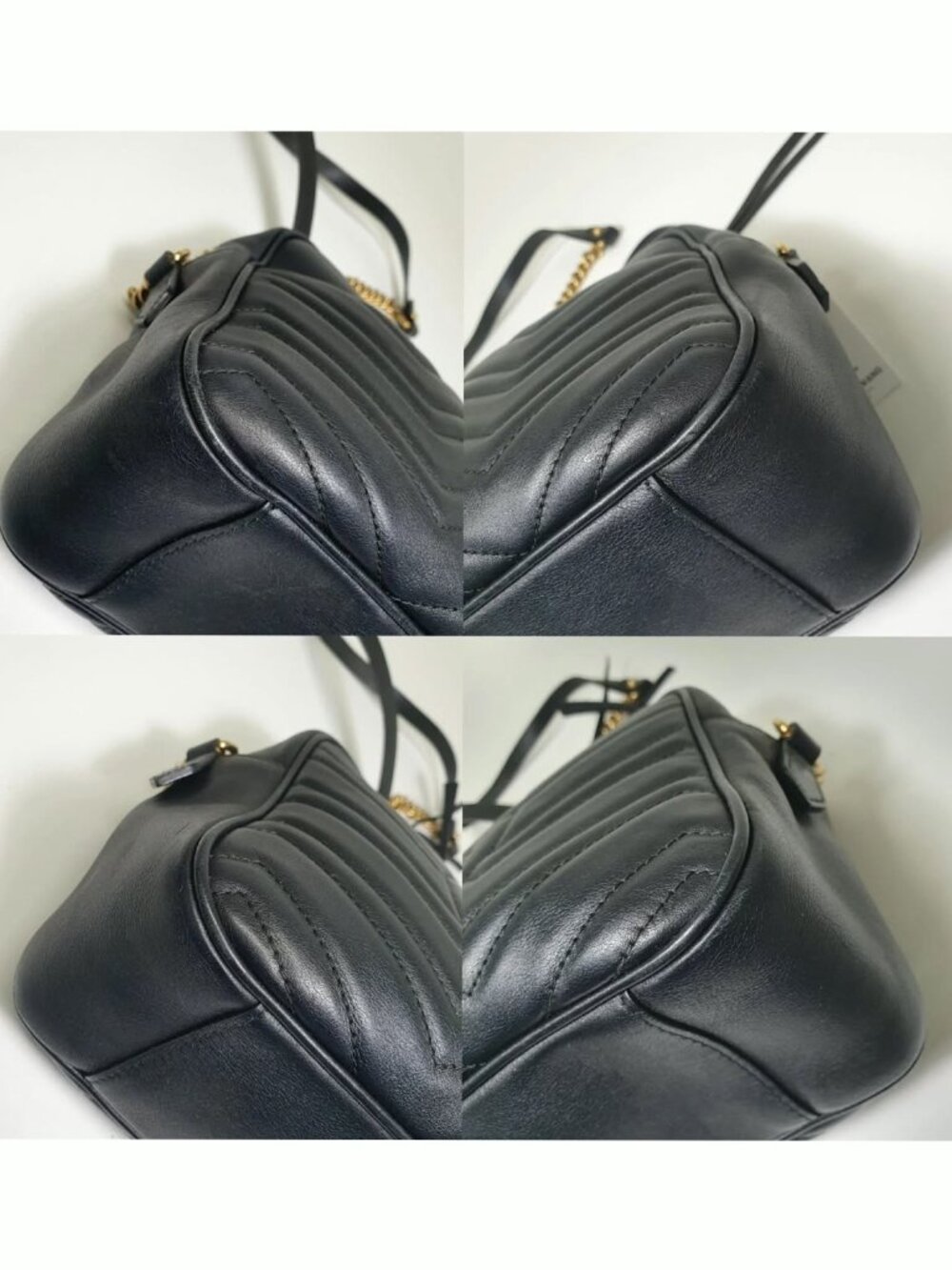 Authentic Gucci GG Marmont Small Camera Bag Black Leather Matelassé Crossbody - Picture 6 of 11